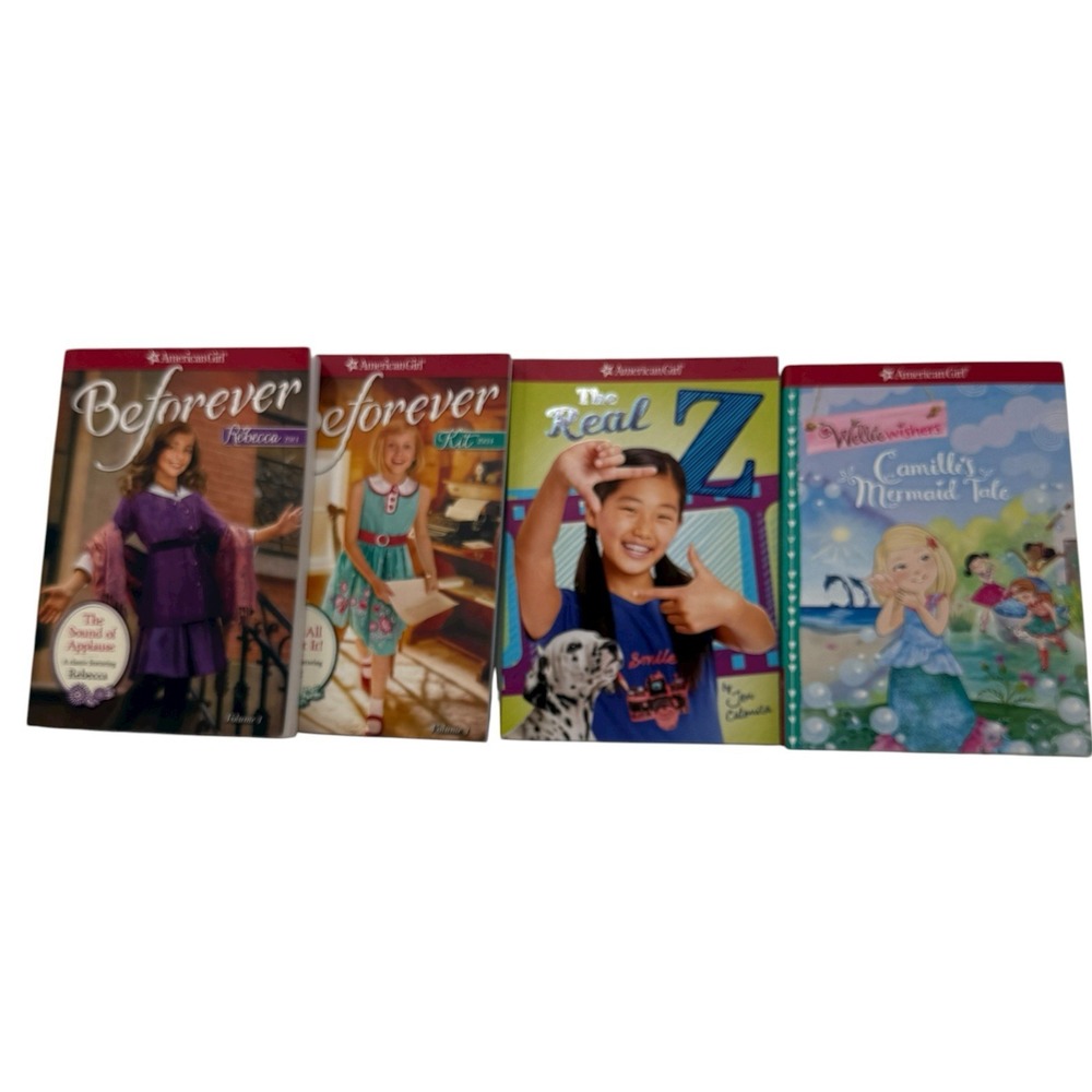 Lot of 4 American Girl Doll Beforever Paperback Books Kit Rebecca Wellie Wishers